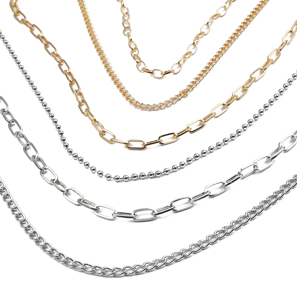 1-2Meters KC Gold/Rhodium Plated Iron Necklace Chain for Jewelry Making Findings DIY Necklace Chains Materials Handmade