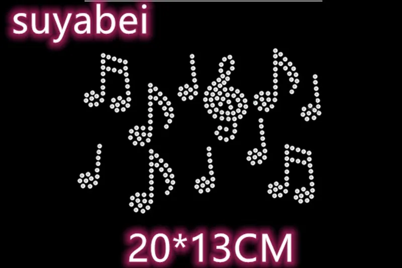 

Music note strass iron hot fix rhinestone transfer motifs iron on crystal transfers design iron on applique patches for shirt