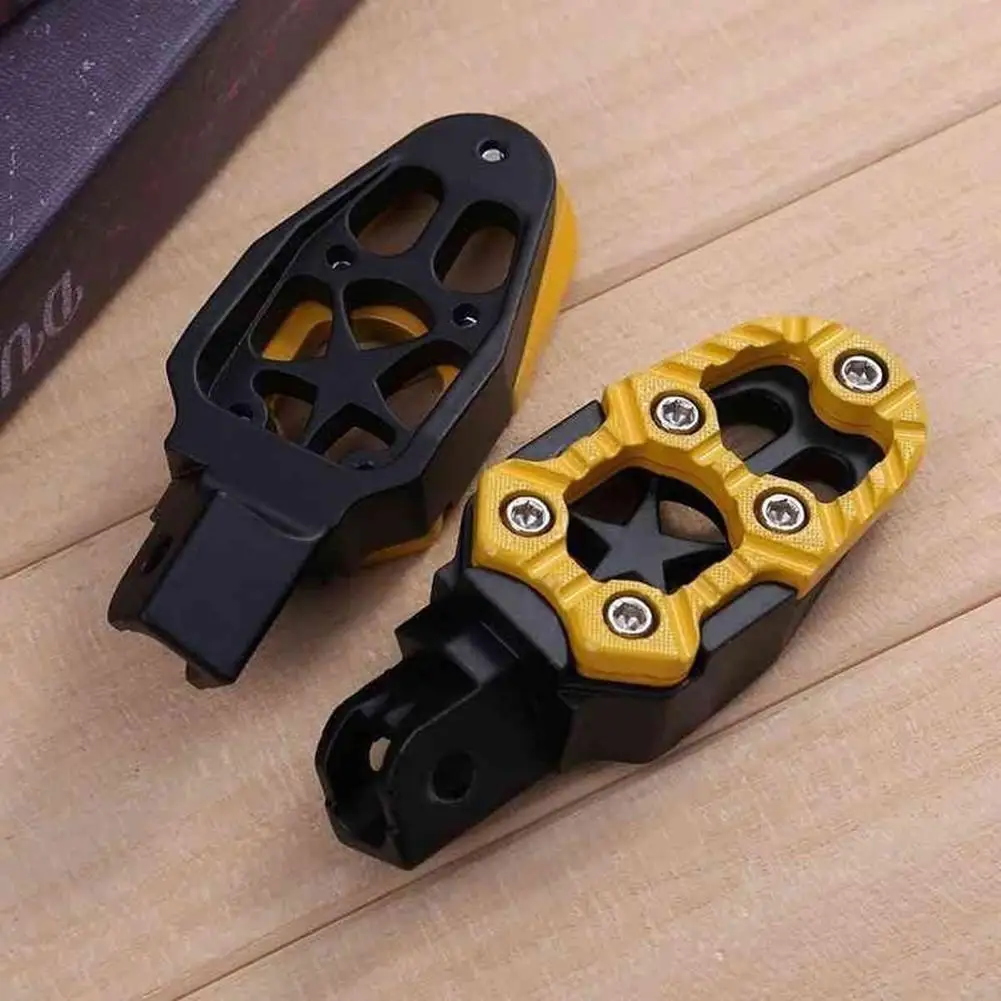 

2Pcs/Set Universal 8mm Metal Motorcycle Off-road Foot Pegs Pedals Footrests Slim footpeg Wide surface large diameter end cap