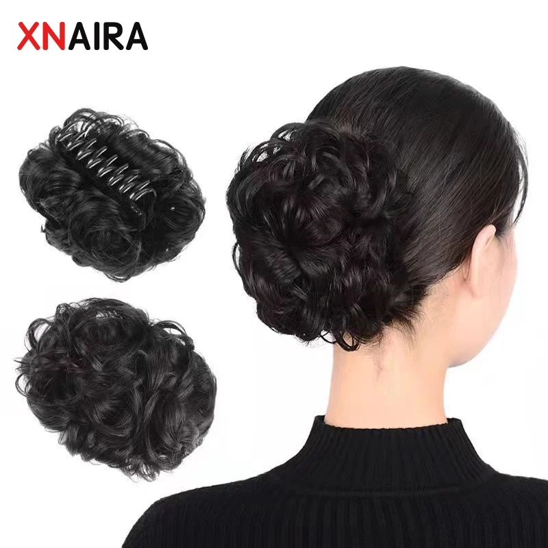 XNaira Synthetic Women\'s Messy Hair Bun Curly Bun Donuts Hair Bun Pad Hair Extension Clip Hair Ring