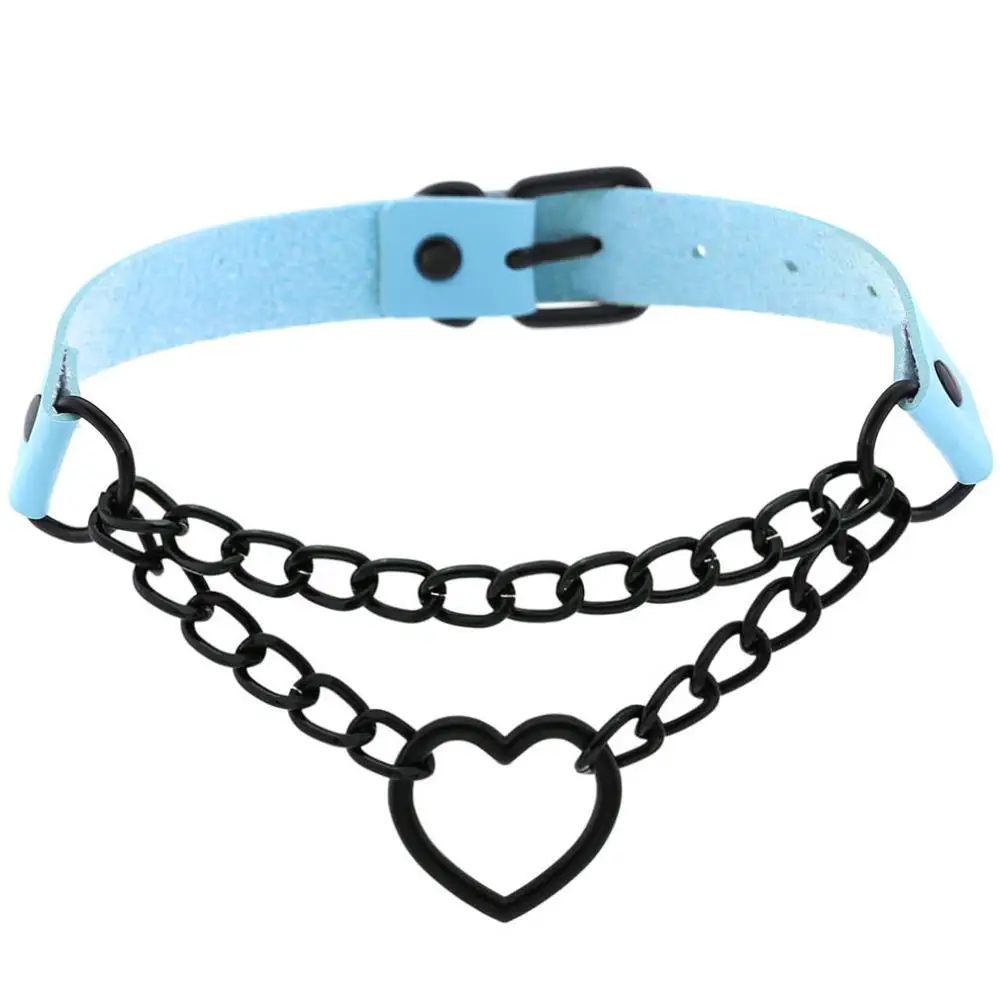 Schwarze Choker-Halskette für Frauen, Gothic-Herz-Halskette, Kettenhalsband, Grunge-Punk, Niedlicher Kawaii-Choker, Halloween-Schmuck