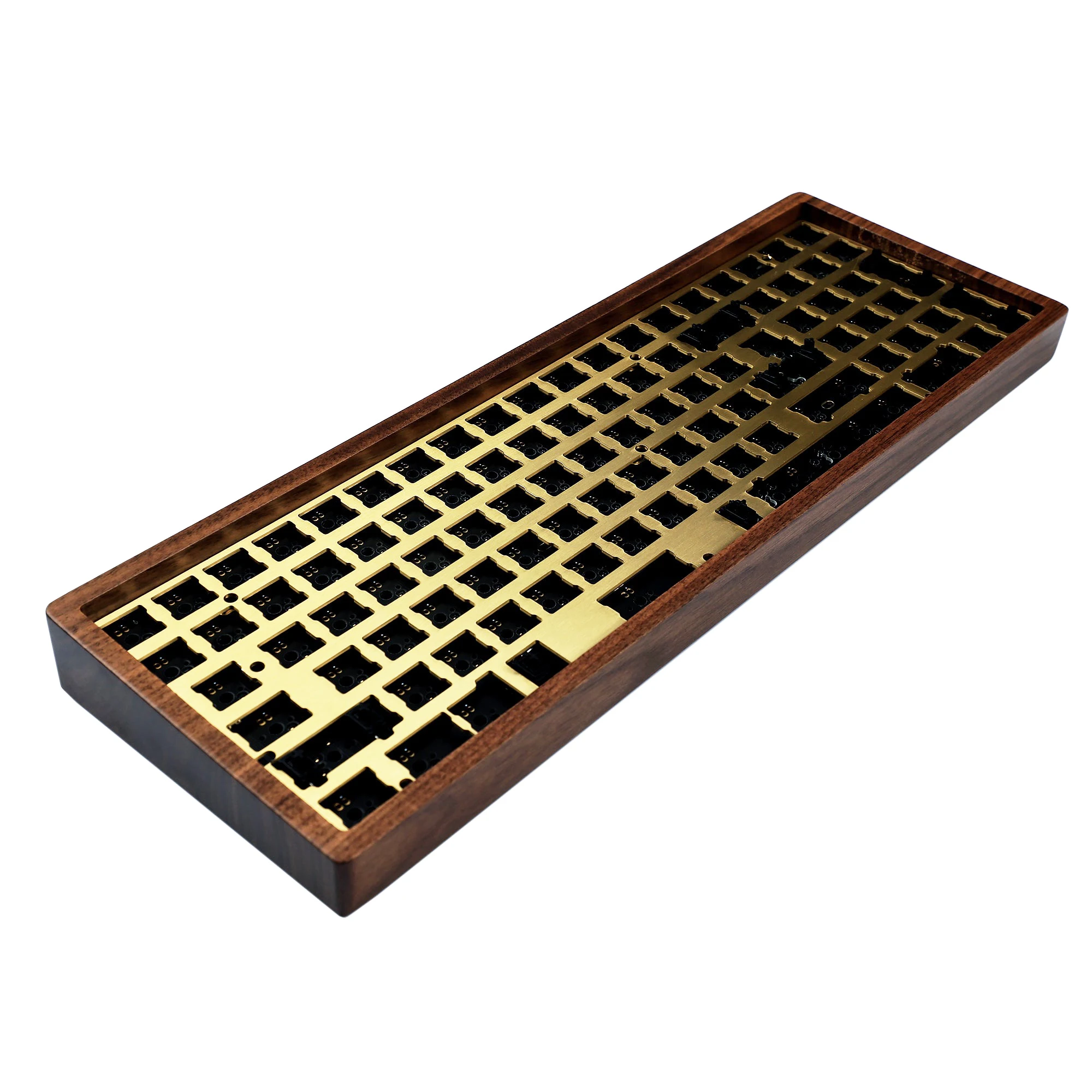 

96 Wooden Case Hotswap Keyboard | QMK VIA Underglow RGB ANSI ISO PCB Alu Plate Beech Walnut Wood | For MX Mechanical Keyboards