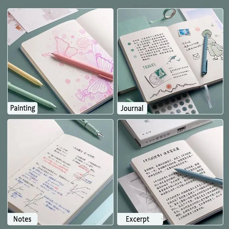 400 Pages Mitation Leather Blank Notebook A5 Daily White paper Note Business Office Daily Work Notepad for Long Writing As Gift