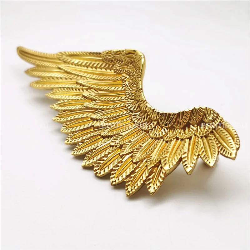 Retro Brass Drawer Knob Cabinet Door Handles Large Angel Wings Furniture Shoe Cabinet Cupboard Pulls Wine Cabinet Handle