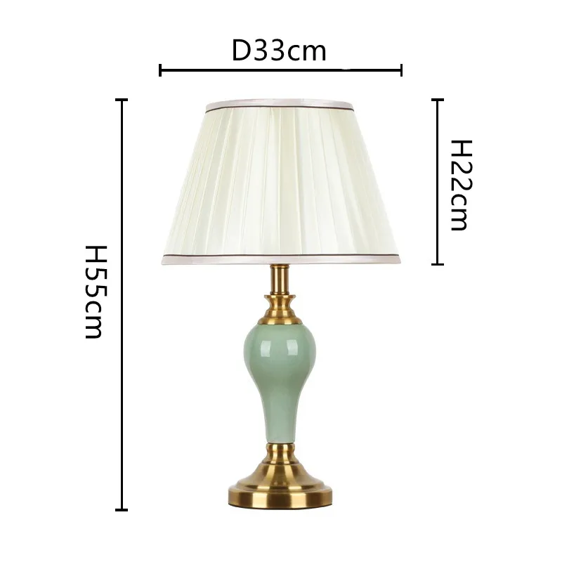 OURFENG Modern Bedside Table Desk Lamp Ceramic Luxury LED Decorative Light New Style For Living Room Bedroom Study Office