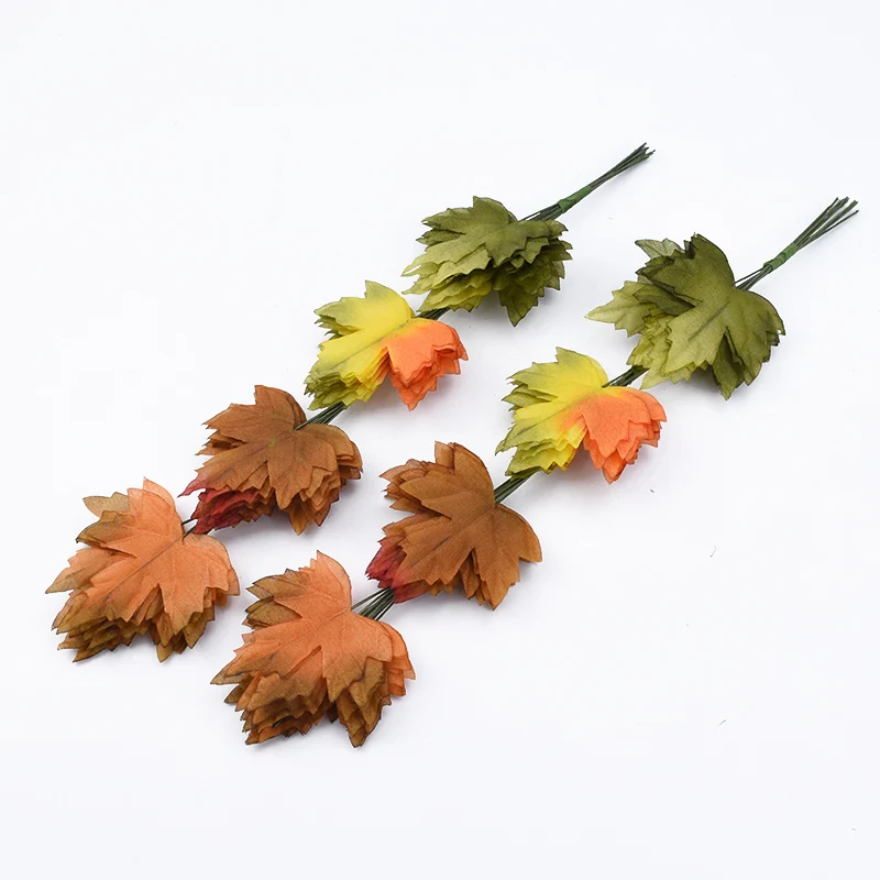 12 Stück Künstliche Blätter aus Seide, Grüne Blätter für Party, Großhandel, Hochzeit, Heimdekoration, Scrapbooking, Basteln, DIY-Geschenkbox, Günstige Kunstpflanzen – Detail 7