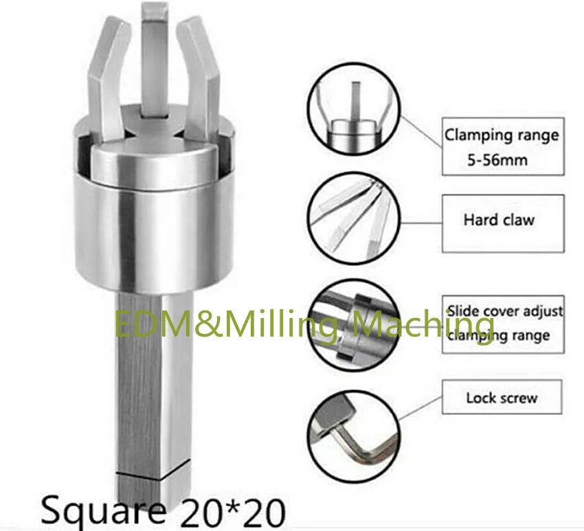 1PC High Quality CNC Lathe Bar Puller Automatic Lathe Feeder Claw Square Crank Handle 20*20 Clamp DURABLE