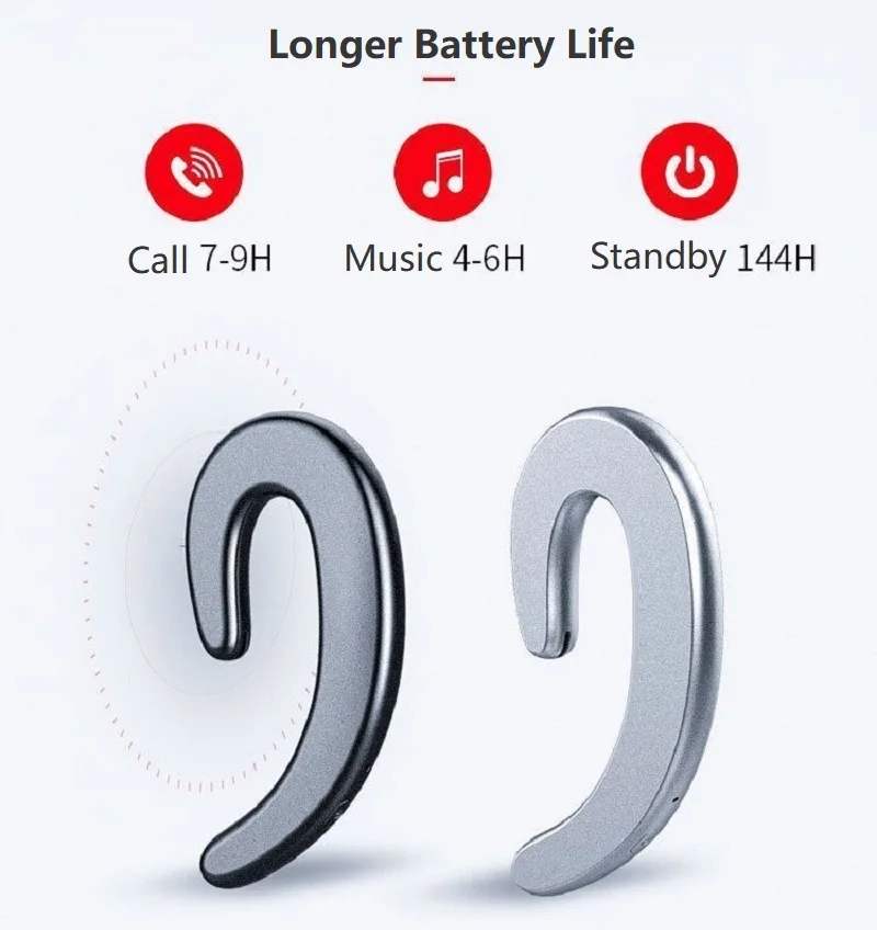 Беспроводные наушники с костной проводимостью, Bluetooth-наушники с ушным крючком 4,2, Спортивная стереогарнитура для ноутбука, планшета Xiaomi для iPhone 7 8 X