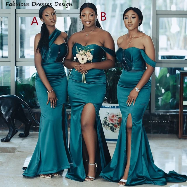 Blue green bridesmaid orders dresses