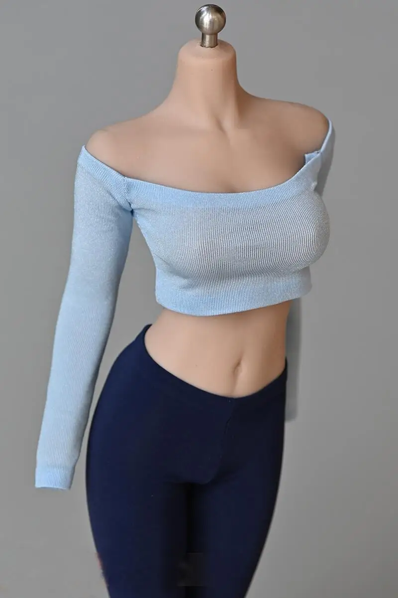 

1/6 Soldier Model Accessories Clothes 12-Inch ph Wrapped Female Body Tight-fitting Strapless T-shirt Vest Long Sleeve