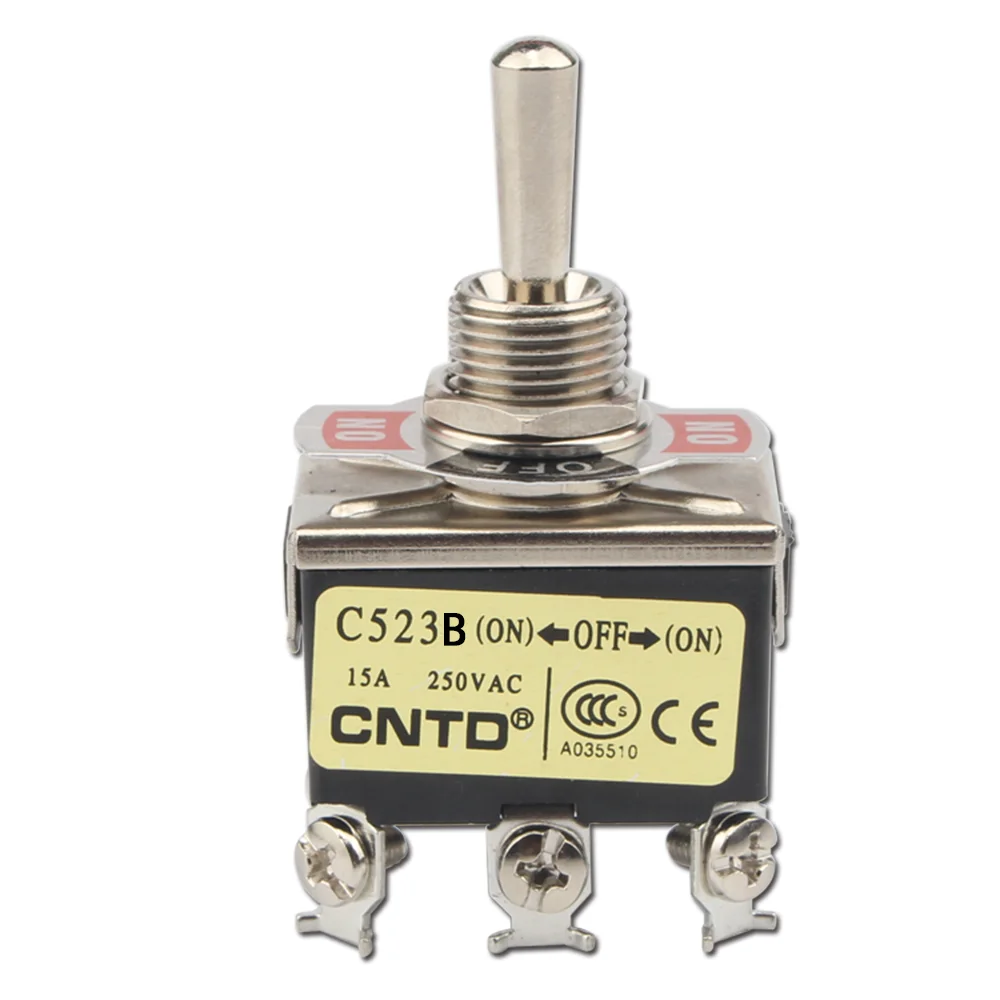 

10 шт. CNTD 15A 250V ON/OFF/ON Тумблерный переключатель 10P с водонепроницаемой и пылезащитной крышкой для защиты от масла, отверстия 12 мм C523B