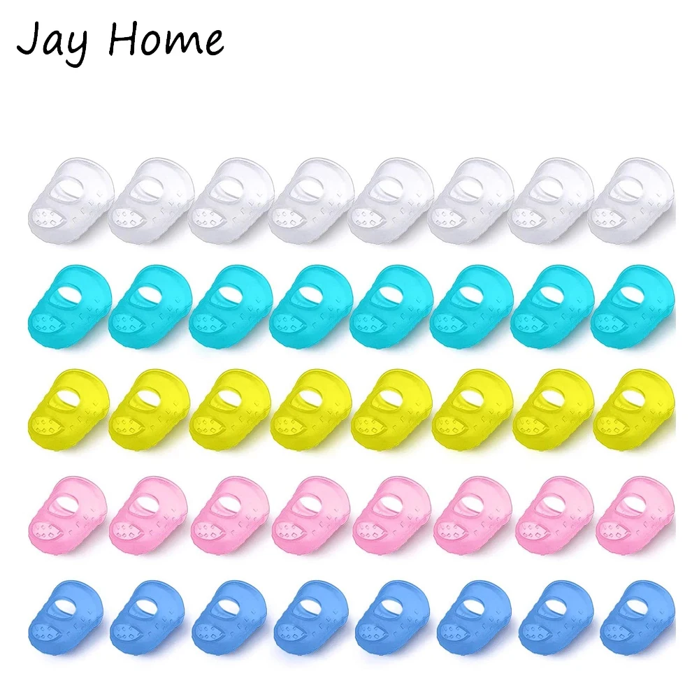 8Pcs Silicone Sewing Thimble Finger Protectors Cover Caps Embroidery Thimble for Patchwork Needlework Craft DIY Sewing Supplies