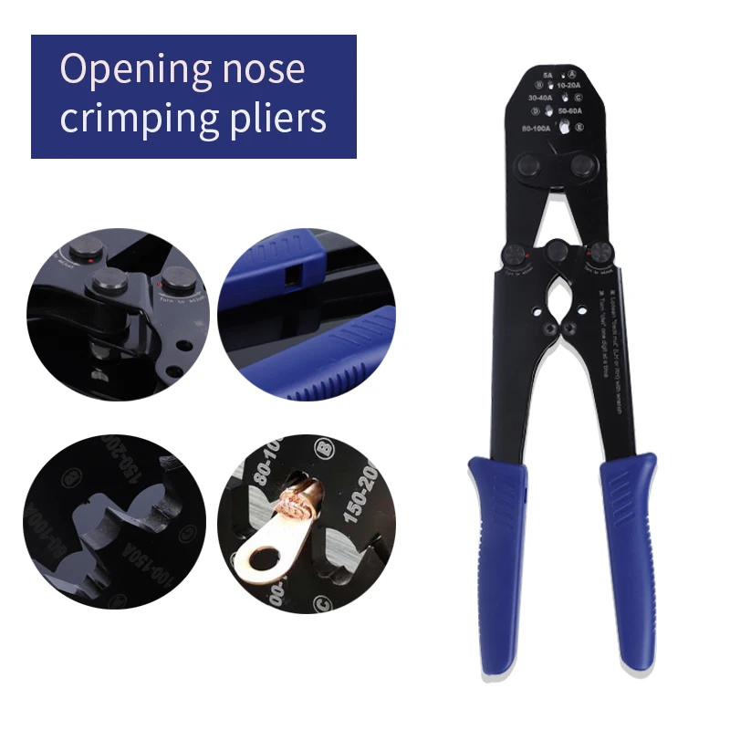 WX-5100/8200 Cable Lug Crimper Tool Bare Terminal Hand Tool 16-35mm 80-200A Copper Nose Bare Terminal Crimping Plier 5-2AWG