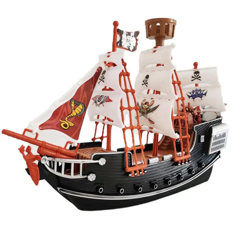 Childrens Kids Pirate Ship Pretend Toy Home Decoration Ornaments Safety Durable Pirate Ship Model for Kids