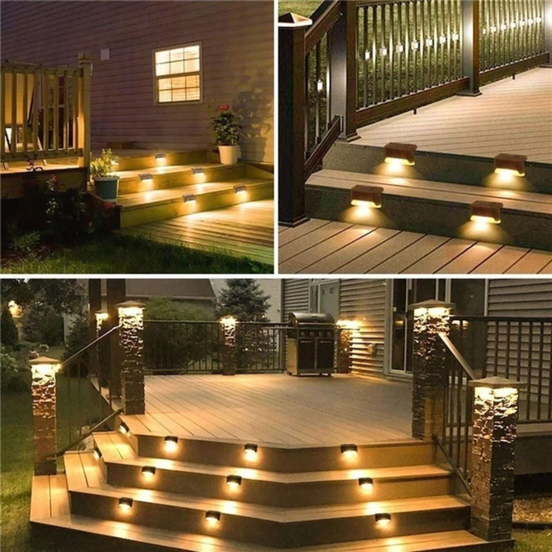 Luz LED de panel solar impermeable, luces de jardín al aire libre, lámpara de pared, adecuada para carretera, patio, terraza, escalones, nuevo