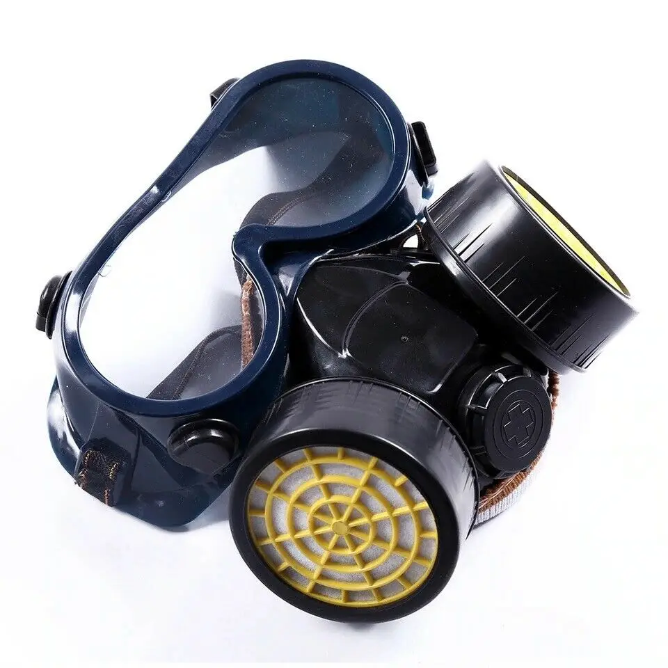Sobrevivência de emergência Óculos de Segurança Máscara de Gás Respiratório & 2 Filtro de Proteção Dupla