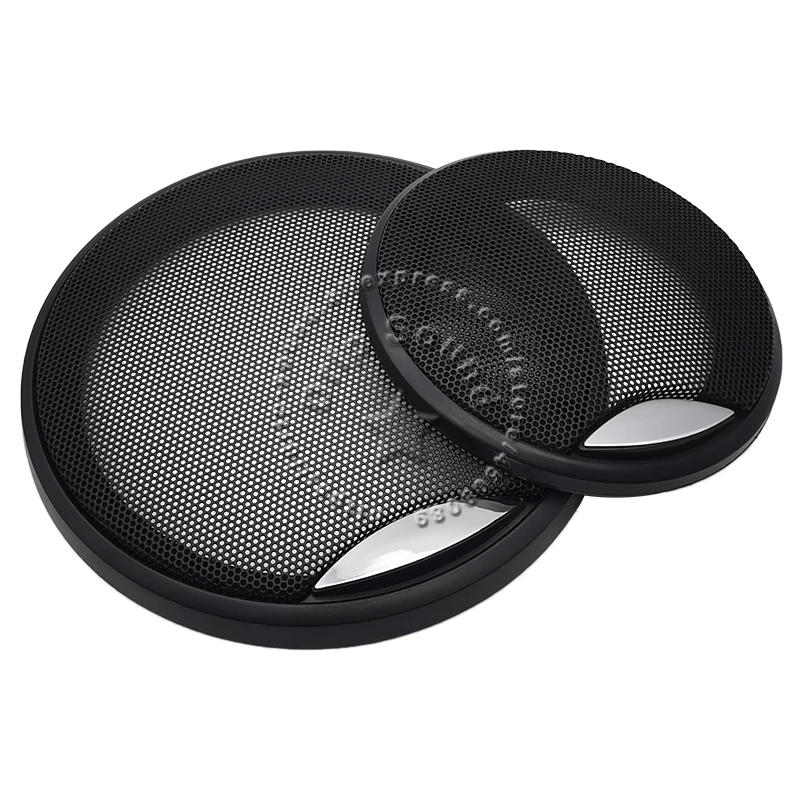 ل 4 "/6.5" بوصة مكبر الصوت غطاء الشواية عالية الجودة سيارة الصوت الزخرفية دائرة شبكة معدنية مصبغة شبكة حماية # أسود مع الفضة