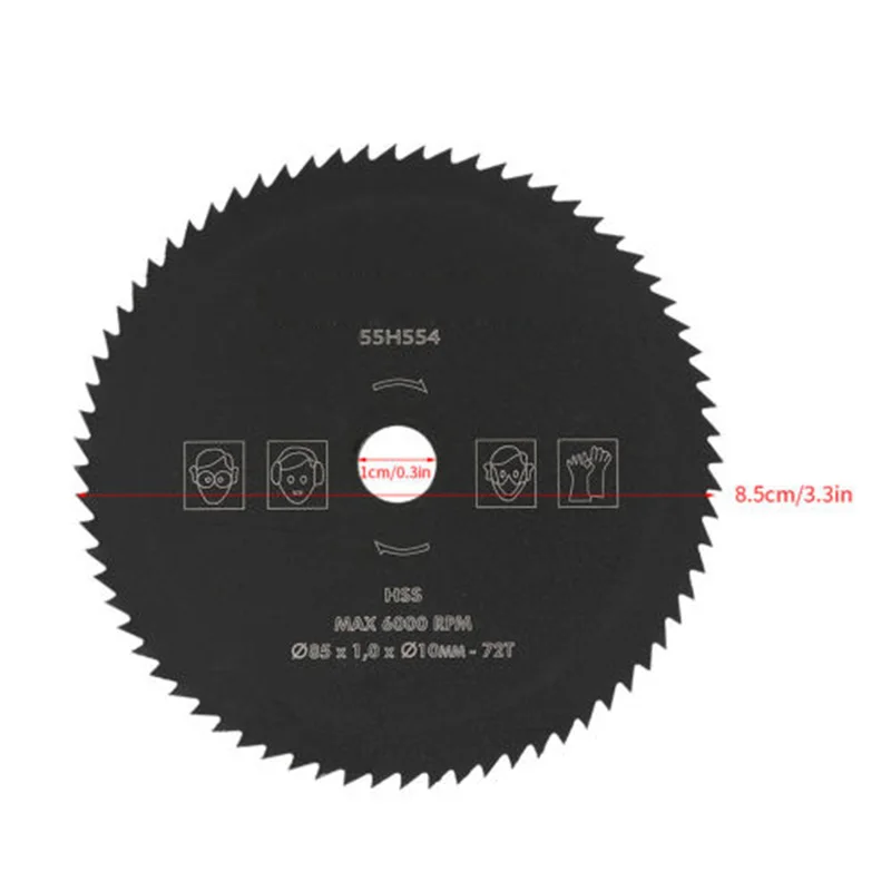 72 denti 85mm * 10mm HSS circolare lama per dischi ruota per taglio legno metallo taglio