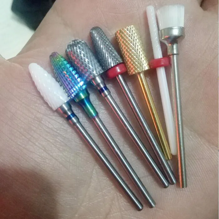 7 Chiếc/Seteasy Móng Tay Hợp Kim Vonfram Móng Mũi Khoan 3/32 "Xoay Burr Bit Cho Dụng Cụ Làm Móng Tay Nail Khoan Phụ Kiện dao Phay