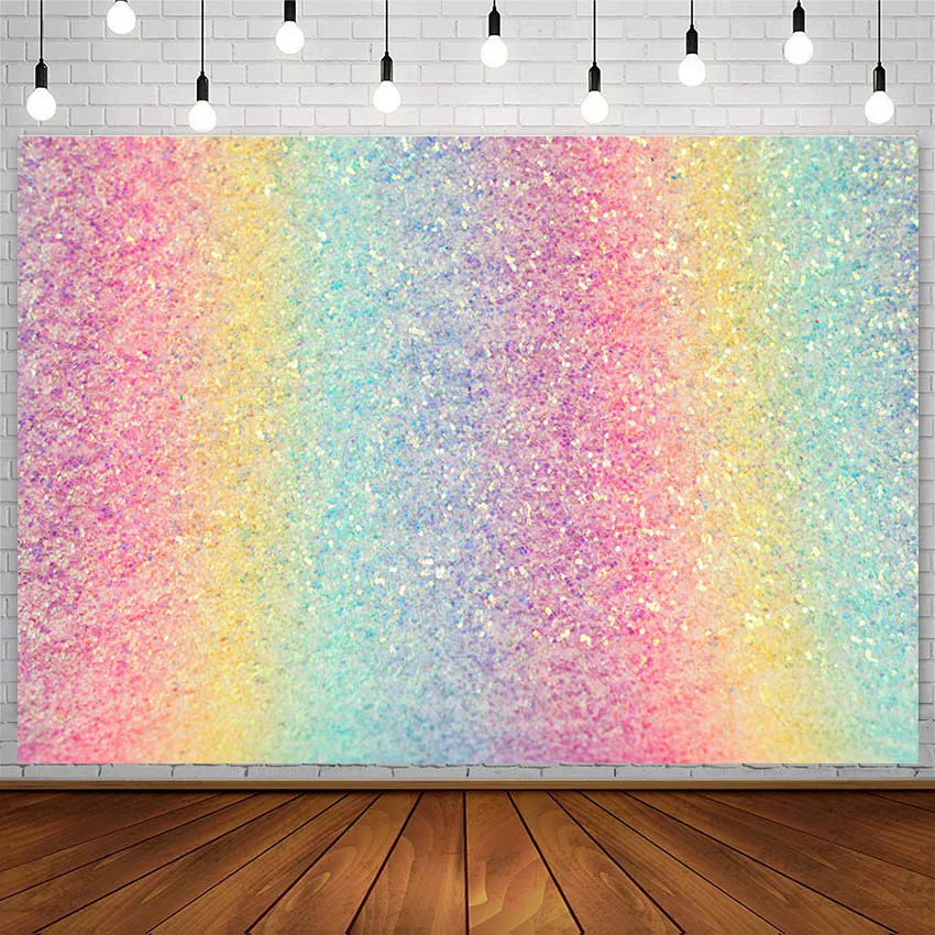 

Avezano Rainbow Glitter Backdrops Birthday Party Baby Shower Newborn Photography Backgrounds Photo Studio Photocall Decor Props