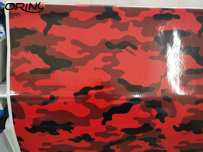 

Camo Black Red Camouflage Vinyl Film Sheet For Car Wrap Foil with Air Free Bubbles Self Adhesive Vehicle Wrapping Stickers