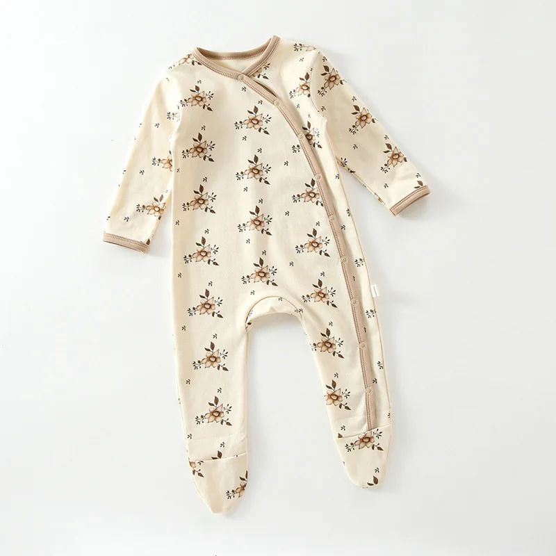 Baby Romper Footies Pyjamas For 0-12M Newborn Girl Boy Clothes Long Sleeves Buttons Baby Overalls Boy Girl Clothes Jumpsuits