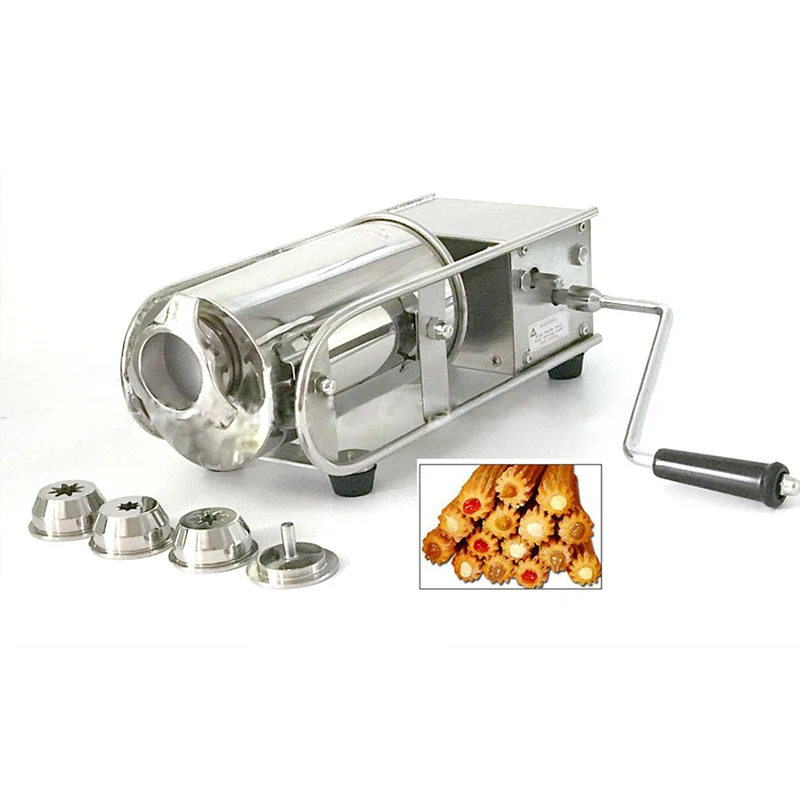 

304 stainless steel churro cream filler machine Churros maker 2L Manual horizontal Churros Maker Machine with 3 size nozzles