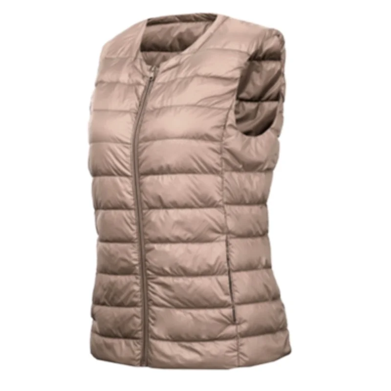 2024 New Autumn Women Ultra Light Down Vest White Duck Down Coat Parka Ladies Sleeveless Waistcoat Plus Size 3XL