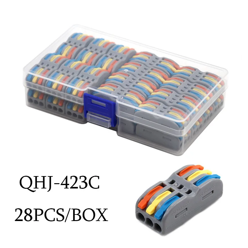 Mini-draad elektrische connector Boxed 222 LED-stripverlichting Snelle connectoren Universele compacte geleider Insteekklemmenblokken