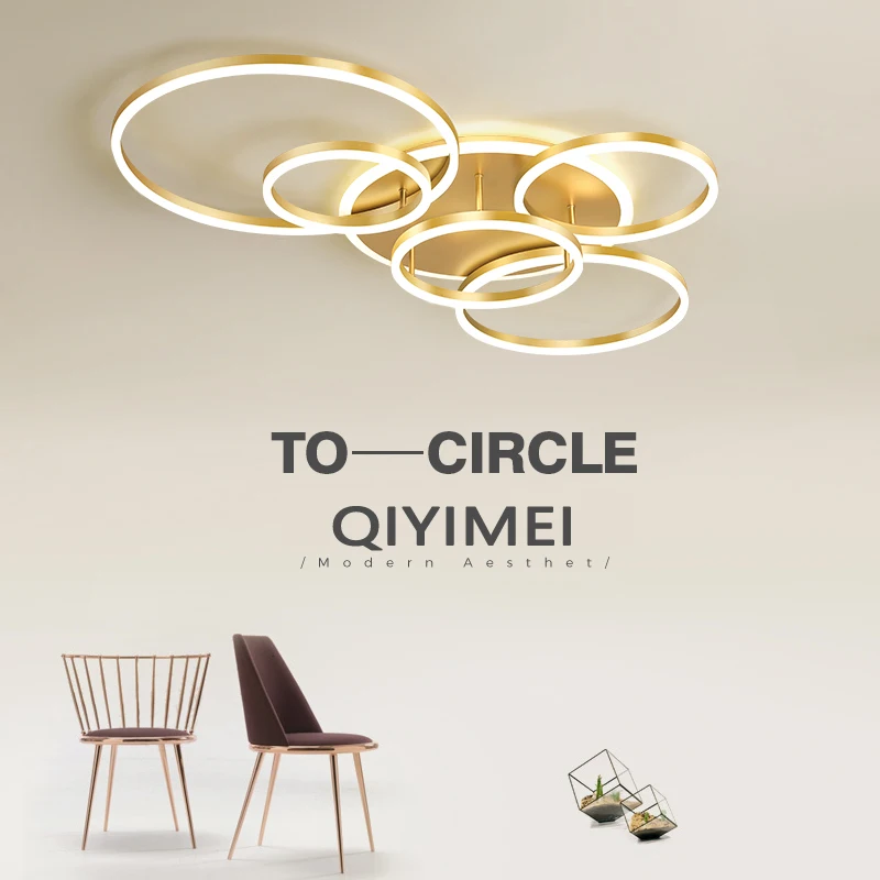 Gold White Modern LED Chandelier Lighting For Living Study Room Dimmable Indoor Lamps Parlor Foyer Lustres Lampadario Luminaire