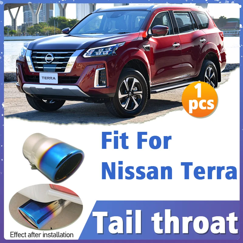 

Stainless Steel Tail Throat Car Exhaust Muffler Tube Exhaust Pipe Deafener for Nissan Terra Auto Accessories 1pcs