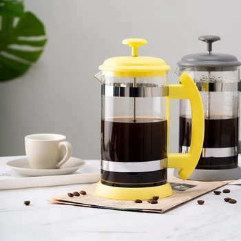 Théière en verre en acier inoxydable, cafetière, percolateur, filtre, piston à pression 1000ml, cafetière manuelle, expresso