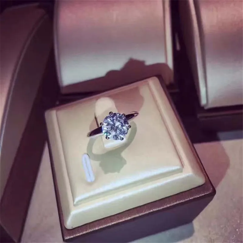 99% OFF Fine Lovers 1ct Lab Diamond Ring 100% Real 925 sterling silver Engagement Wedding band Rings for Women men Party Jewelry