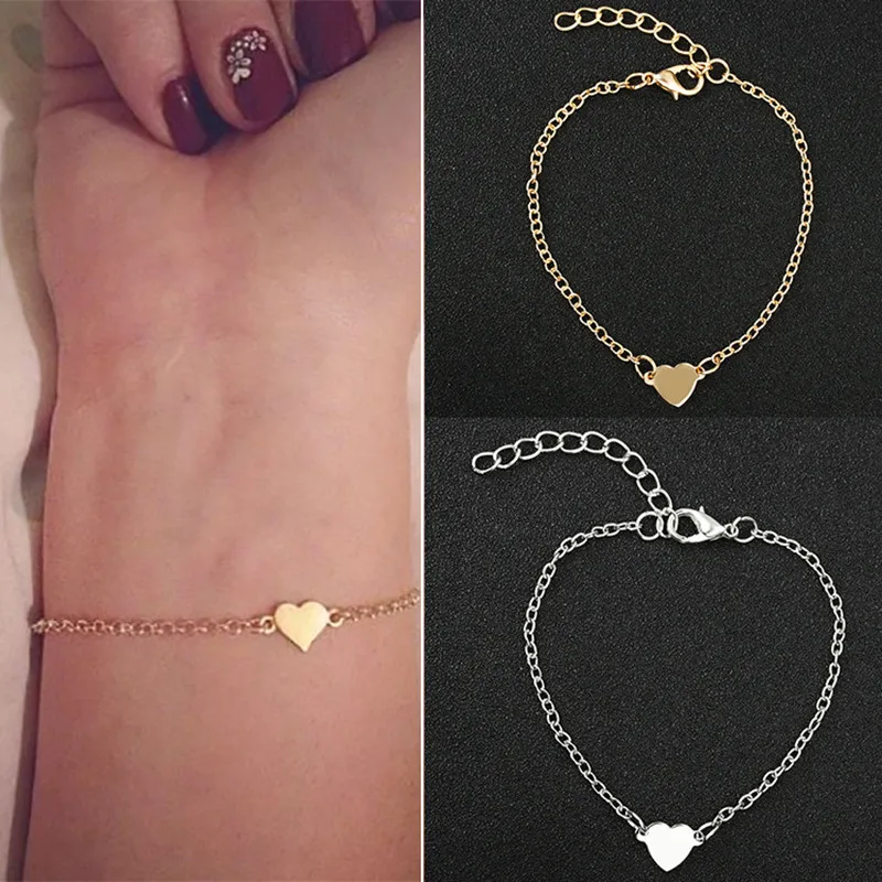 Enthusiasm Fashion Women's Jewelry Alloy Gold Heart Bracelet Charm Bracelets For Women Girl Chain Jewelry Christmas gifts 2020