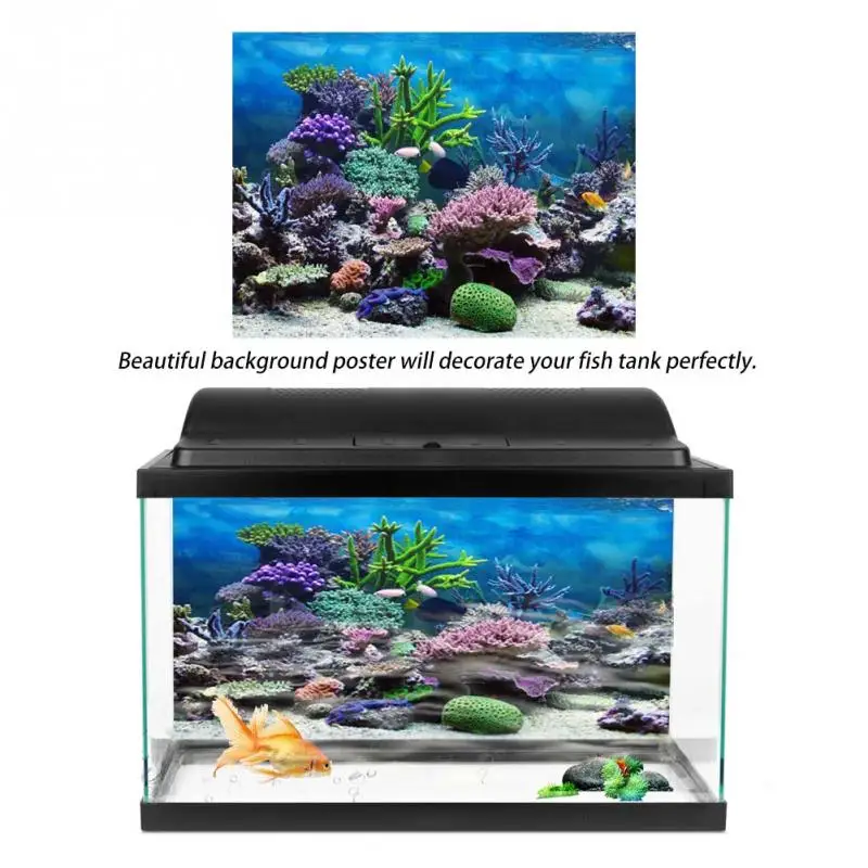 8 Sizes PVC Adhesive Underwater Coral Aquarium Fish  Background Poster Backdrop Wall Lanscaping  Sea Plants Decor Paper