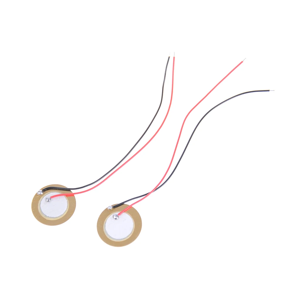 10Pcs/lot 20mm Piezo Ceramic Elements Sounder Sensor Trigger Drum Disc + Wire Copper Piezoelectric Buzzer Copper