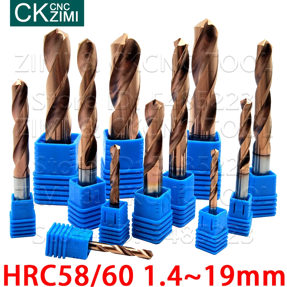 1P Tungsten steel drill bit HRC58 HRC60 1.4-19mm high quality solid carbide coated twist drill and long alloy drill for drilling