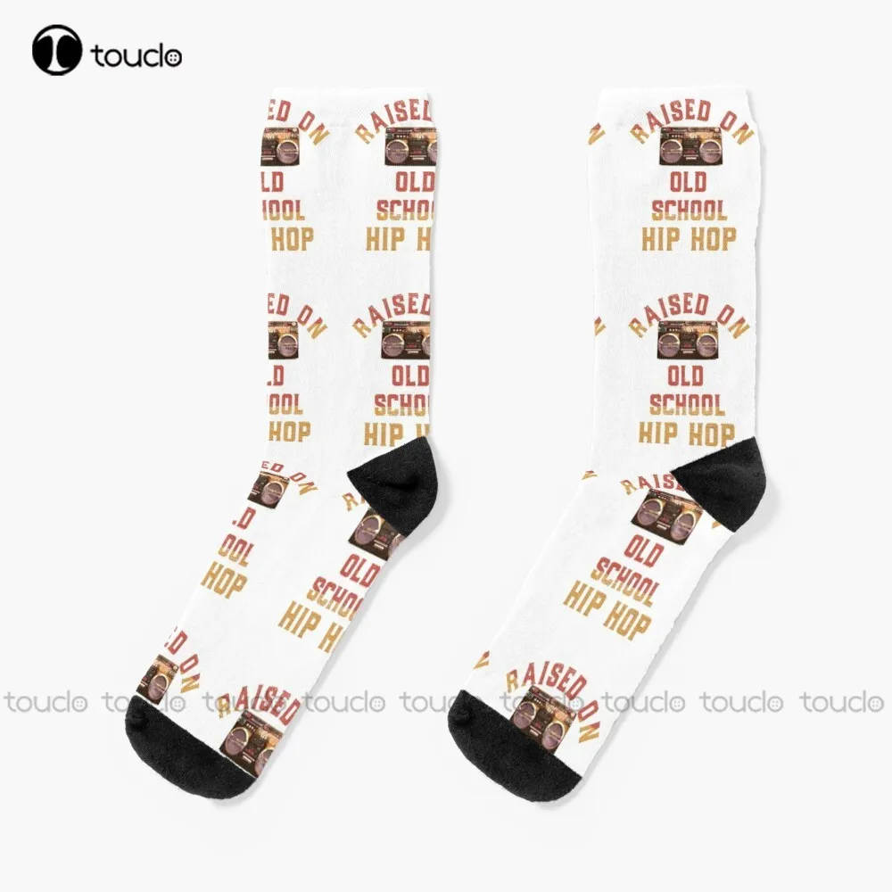 Raised On Old School Hip Hop Socks Novelty Socks For Men Christmas Gift Unisex Adult Teen Youth Socks Custom 360° Digital Print