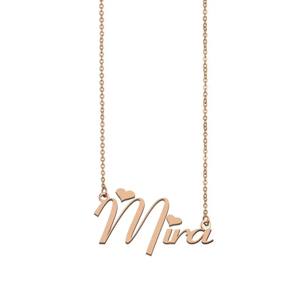 

Mira Name Necklace Custom Nameplate Pendant for Women Girls Best Friends Birthday Wedding Christmas Mother Days Gift