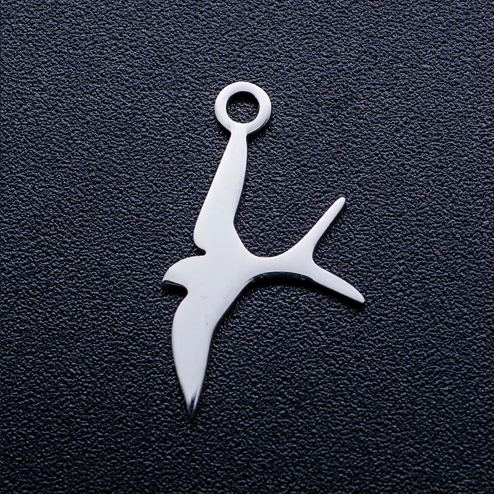 10pcs/lot Swallow Bird DIY Jewelry Charms Wholesale 316 Stainless Steel Never Tarnish Pendants Pendant Accessories Dropshipping