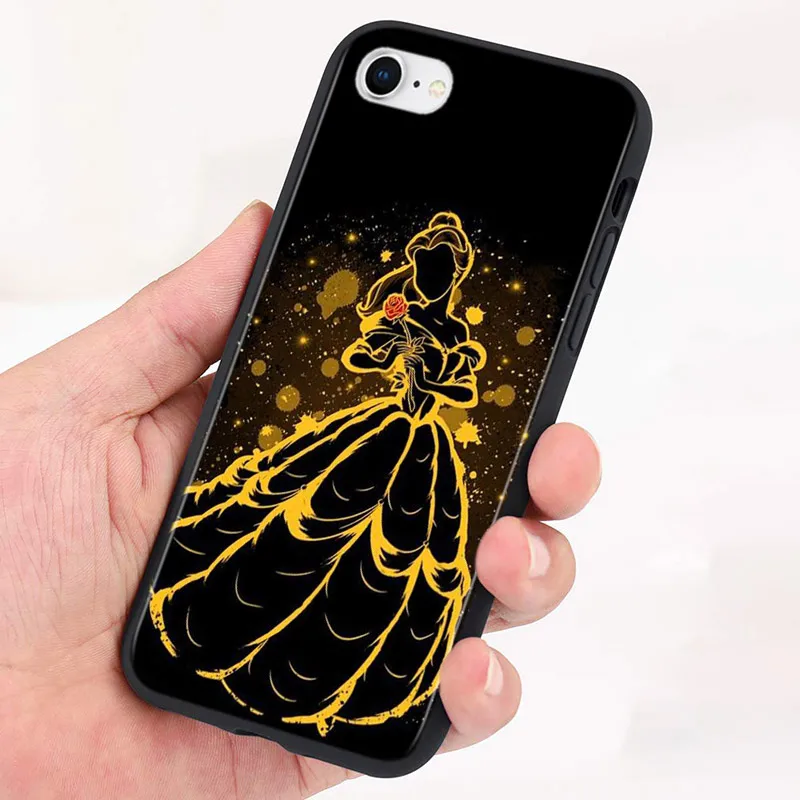 Elsa Ariel Princess For Apple iPhone 15 14 13 12 11 Pro Max Mini XS X XR 7 8 6 Plus 5S Silicone Black Phone Case Silicone Cover