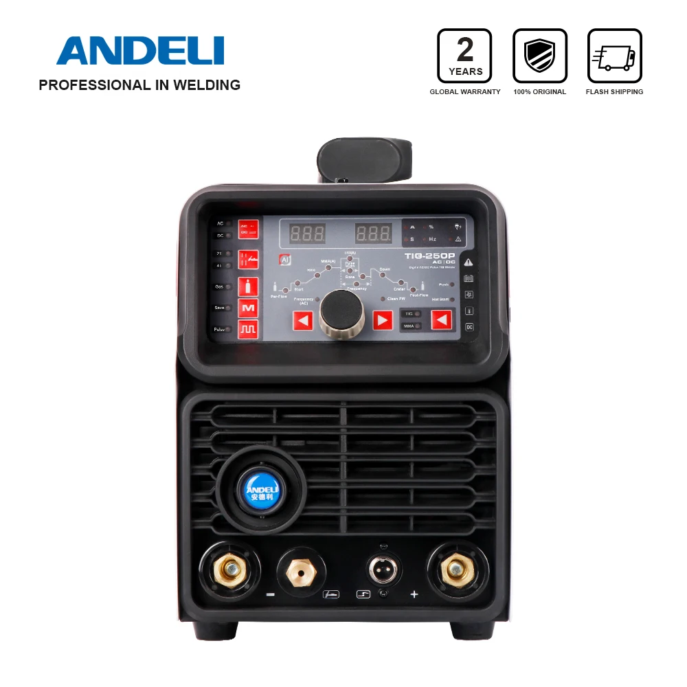ANDEL 220V TIG-250 Series AC DC TIG เครื่องเชื่อม TIG AC TIG เย็น Pulse อลูมิเนียมเชื่อมเชื่อม MMA จุดเชื่อม