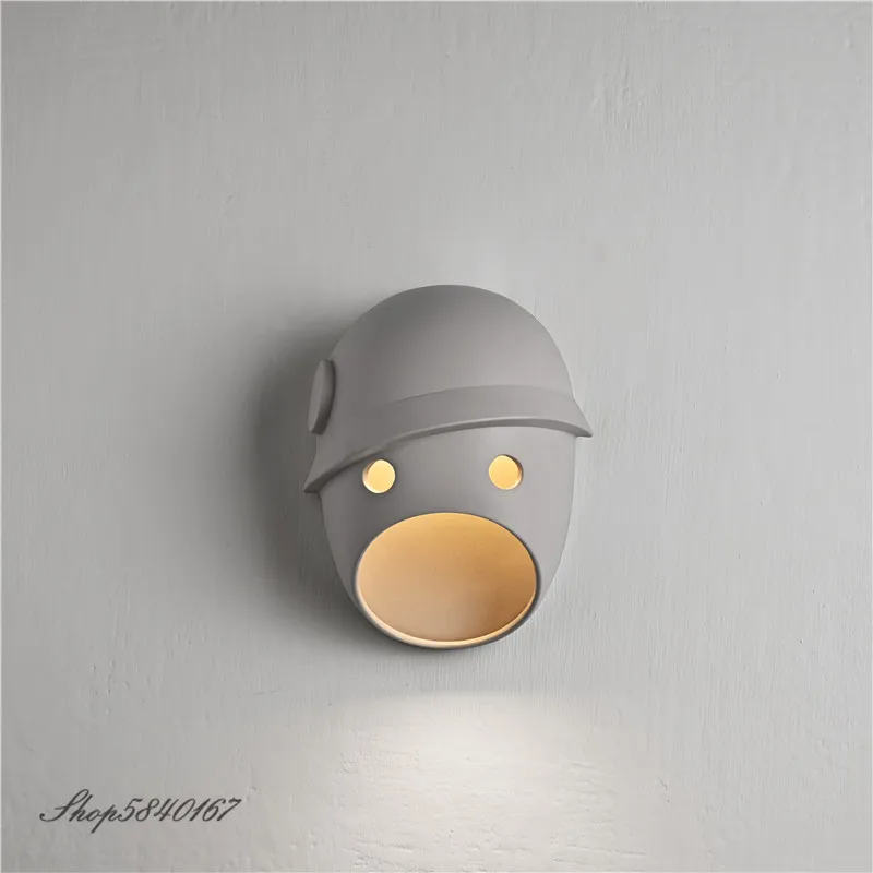 Nordic Led Sconce Wall Lights Resin Moooi Mask Wall Lamp Home Decor Living Room Wall Lights Cartoon Bedroom Lamps Stair Lights