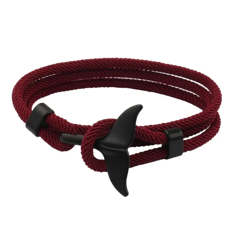 2024 New Summer Handmade Whale Tail Viking Rope Bracelet Beach Surfing Wristband Jewelry