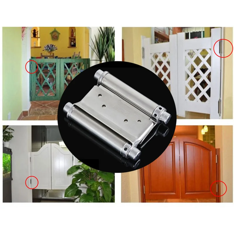 3/4 inch Stainless Steel Double Action Spring Hinges for Free Gate Bar Counter Doors