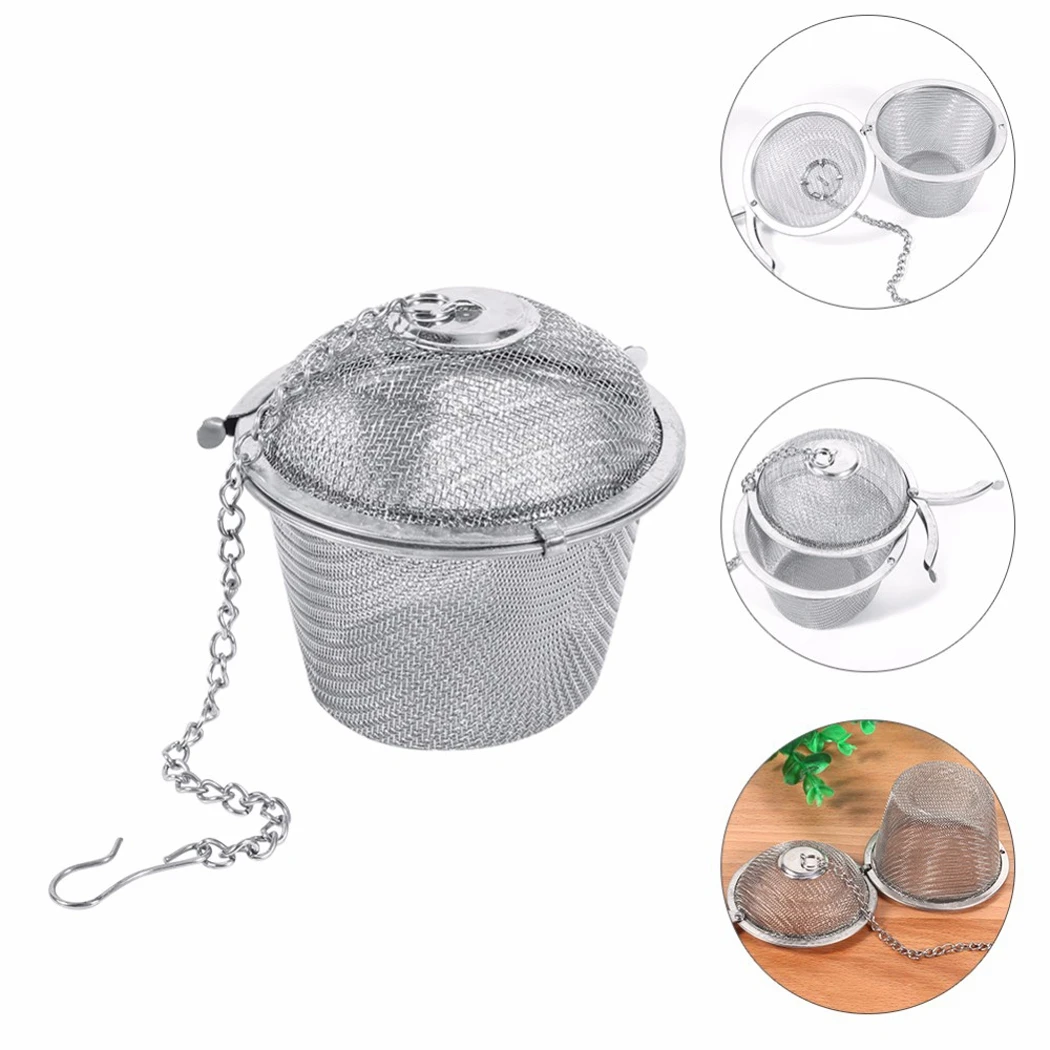 Stainless Steel Tea Infuser Sphere Locking Spice Tea Ball Strainer Mesh Infuser Tea Filter Strainers Kitchen Tools