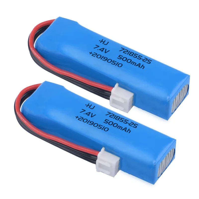 1 / 2 / 5pcs 7.4V 500mah Lipo Battery 2s 20C for WLtoys 20402-0658 20404 20409 1:20 Rc Car RC Toys Model Parts