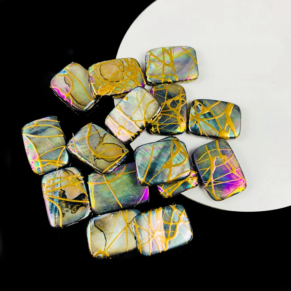 5PCS Rainbow Abalone Shell Beads Charms Pendant Shells for Jewelry Making Natural Mother of Pearl DIY Necklace Bracelet Supplies