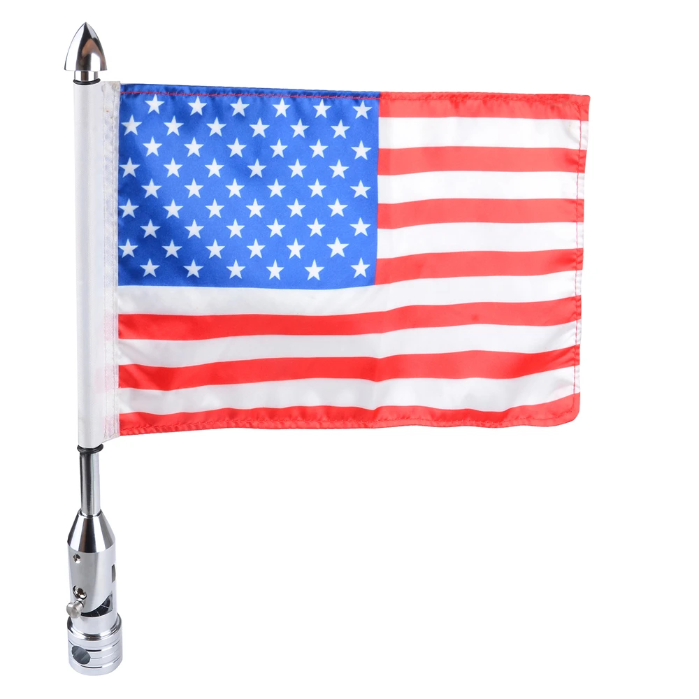 

Universal Motorcycle Adjustable Flag Pole Mount 6x9" American US Flags for Harley Yamaha Honda Kawasaki Bike