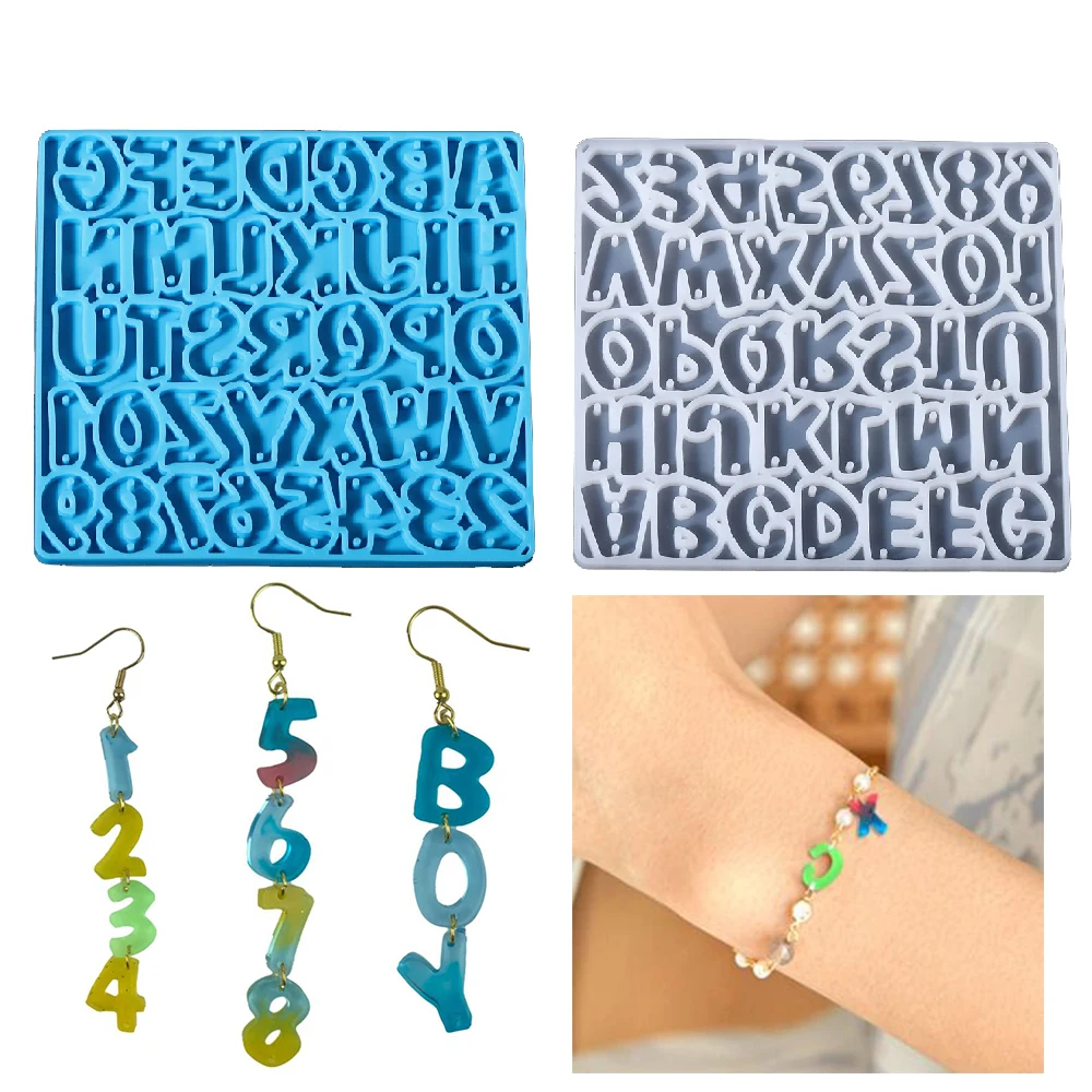 Alphabet Epoxidharz Form Buchstaben Nummer Ohrringe Anhänger Silikon formen für DIY Epoxidharz Halskette Armband Anhänger Handwerk